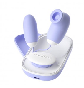 LILO - Magic Box C Suction Dual Vibrating Eggs (Chargeable - Blue)
